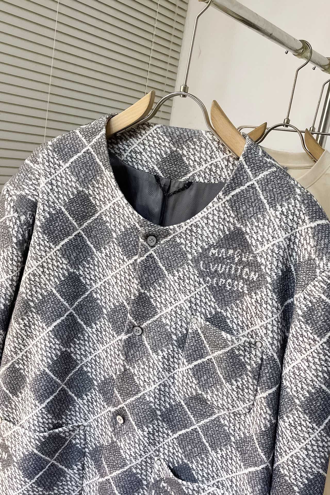 Chic Collarless Wool Jacket
