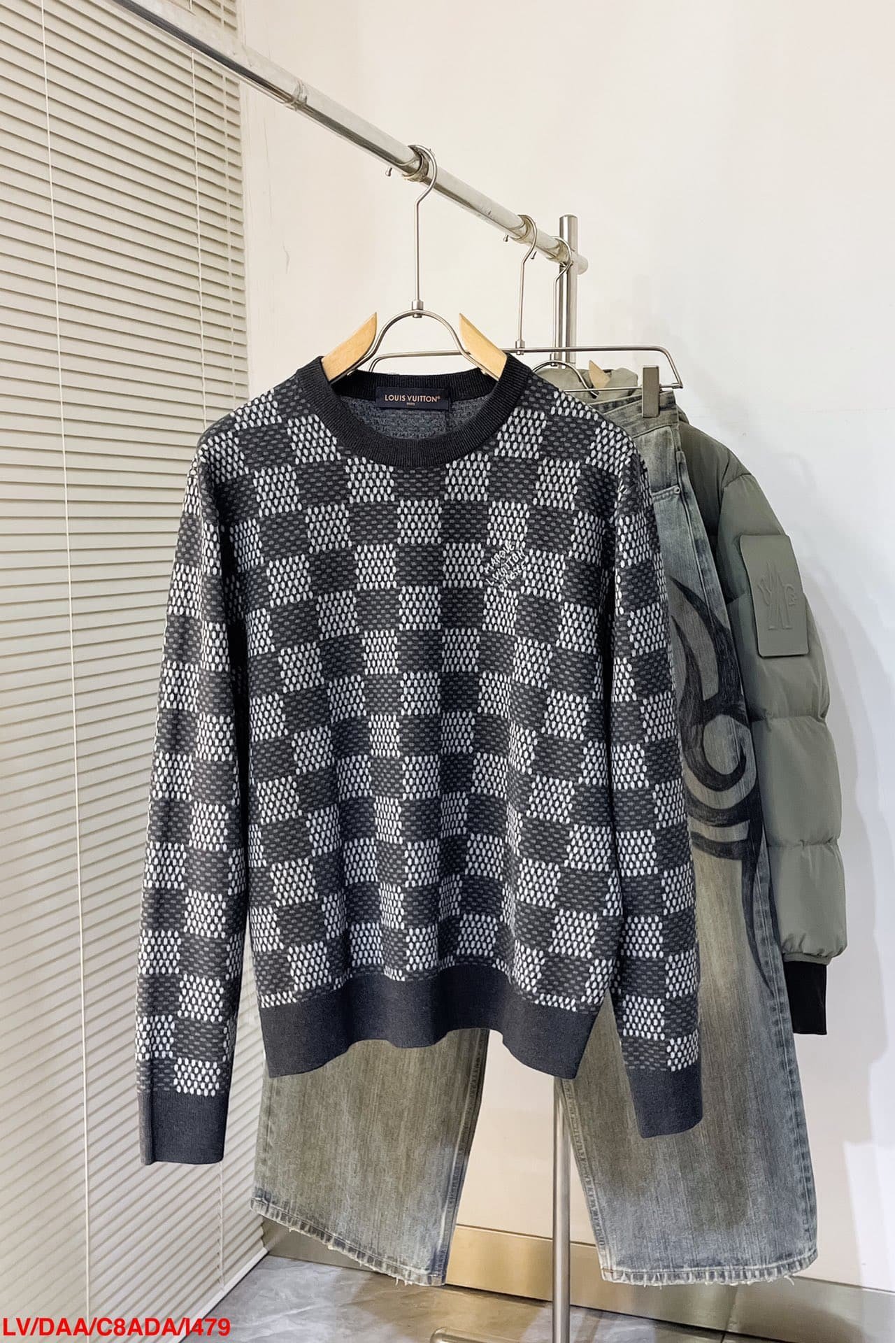 Damier Wool Crewneck