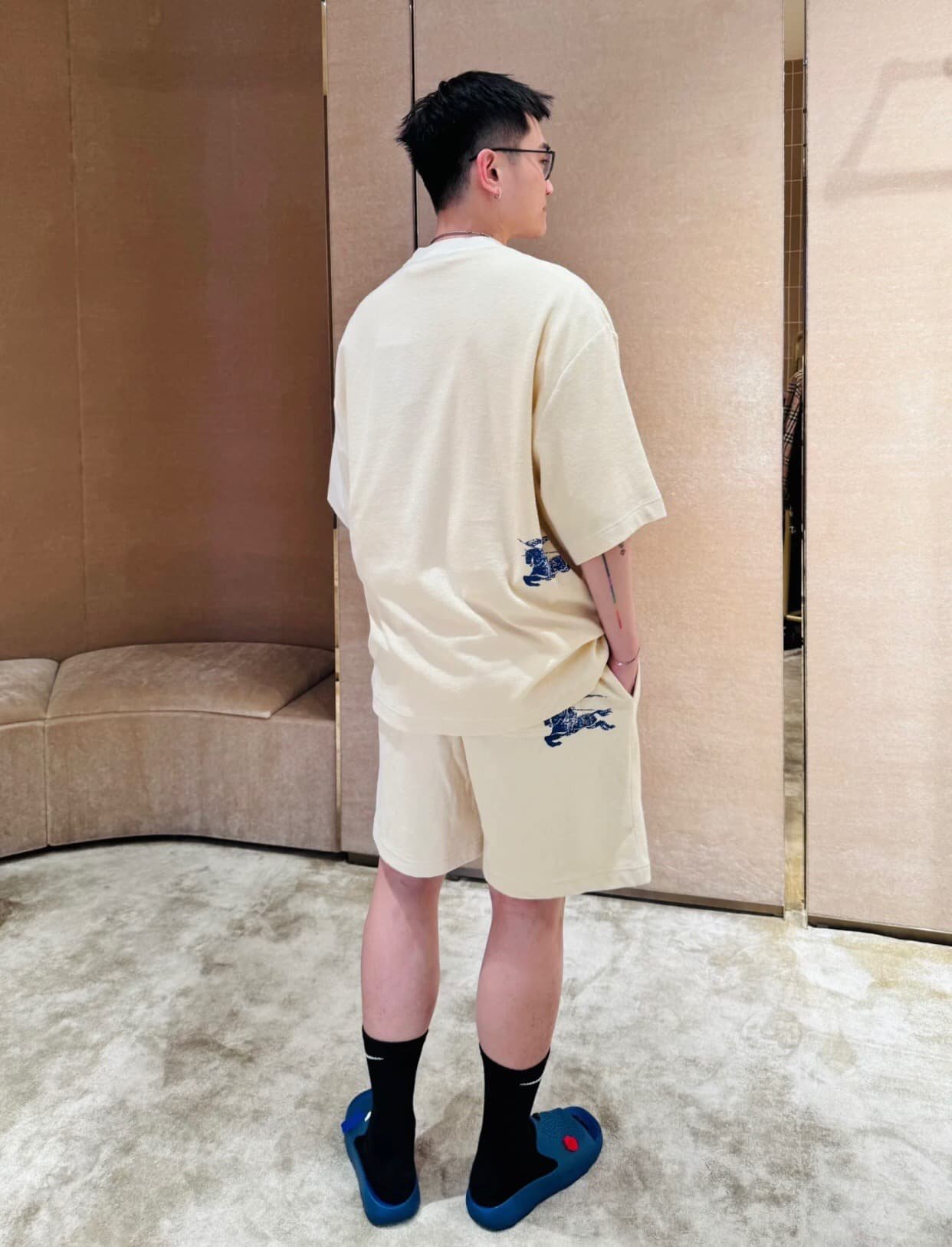 Burberry Cotton Towelling T-shirt+Cotton Towelling Shorts