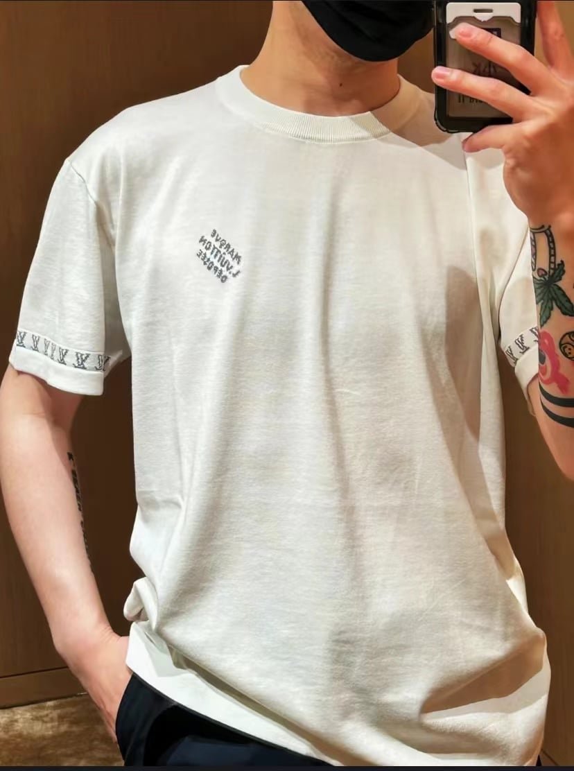 LV Short-Sleeved Cotton Crewneck