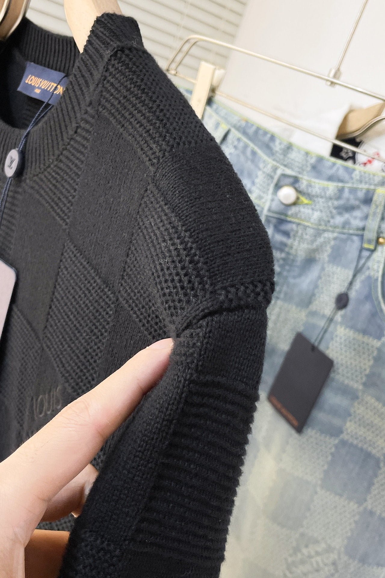 LV Damier Stitch Crewneck