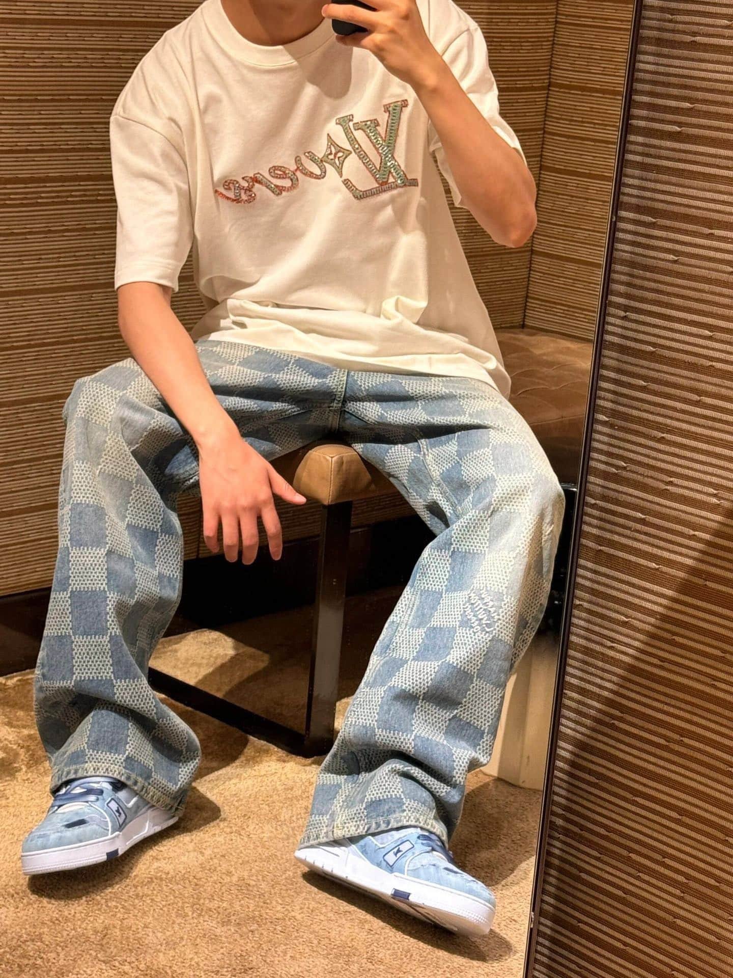 LV Embroidered Short-Sleeved T-Shirt