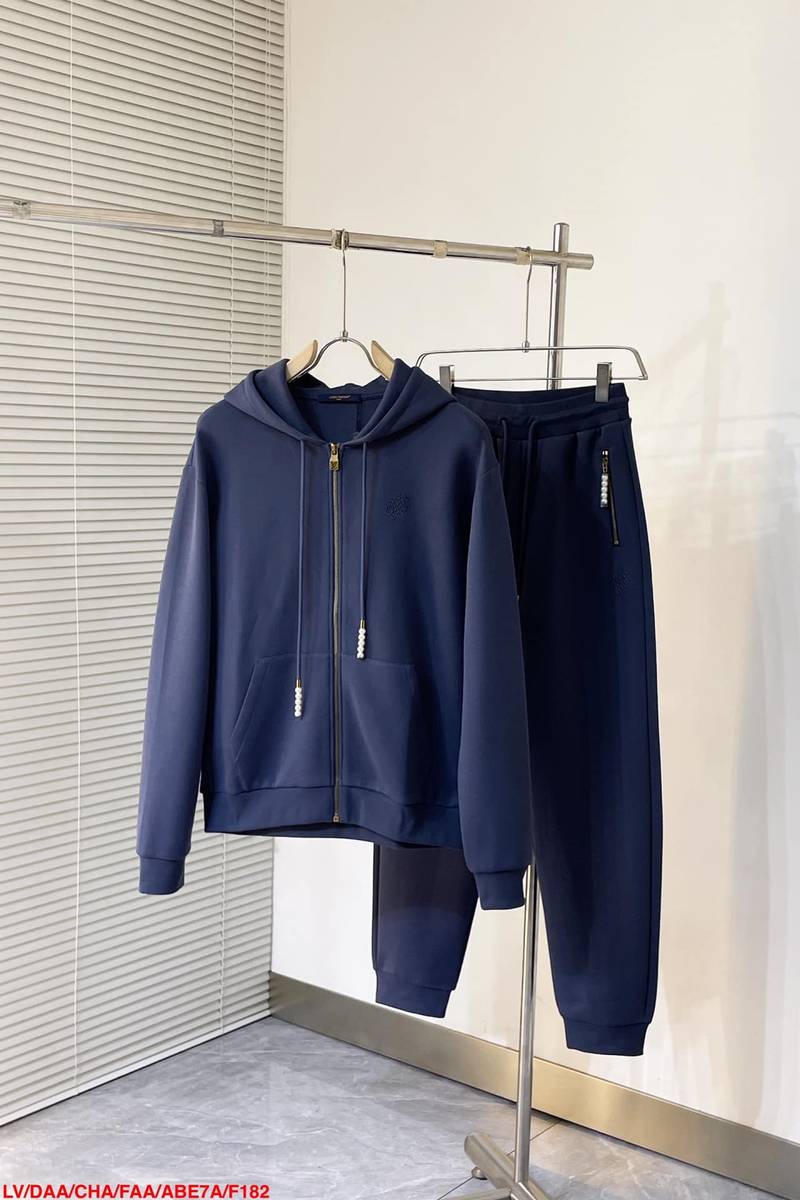 LV Embroidered Jersey Zip-Through Hoodie+TEmbroidered Jersey Jogpants