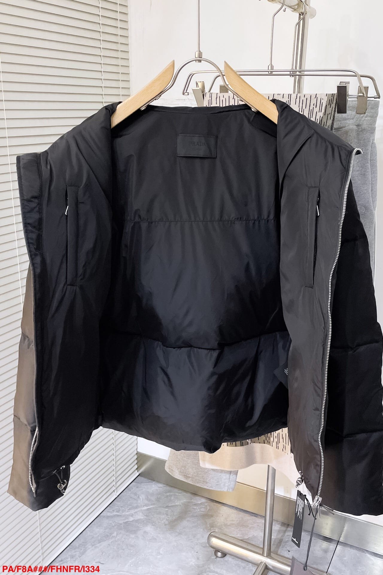 Cropped Re-Nylon down jacket