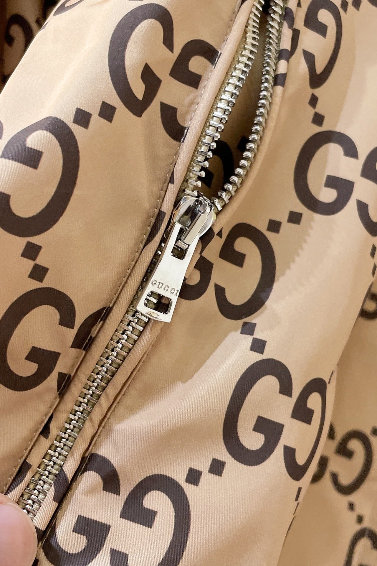 Gucci light nylon GG print hooded jacket+shorts