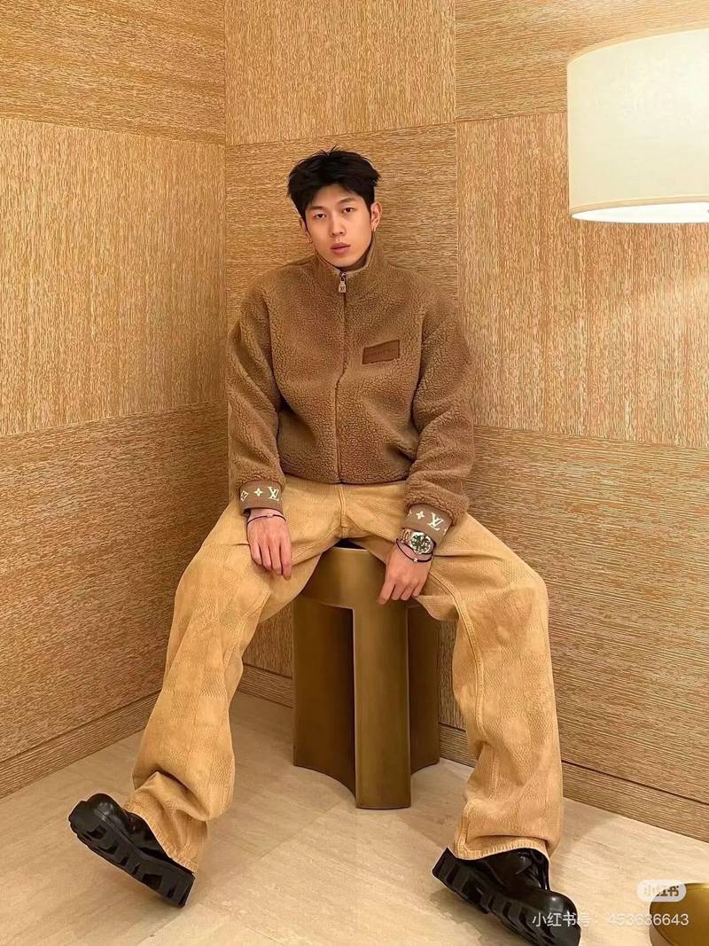 Leather Patch Fleece Blouson