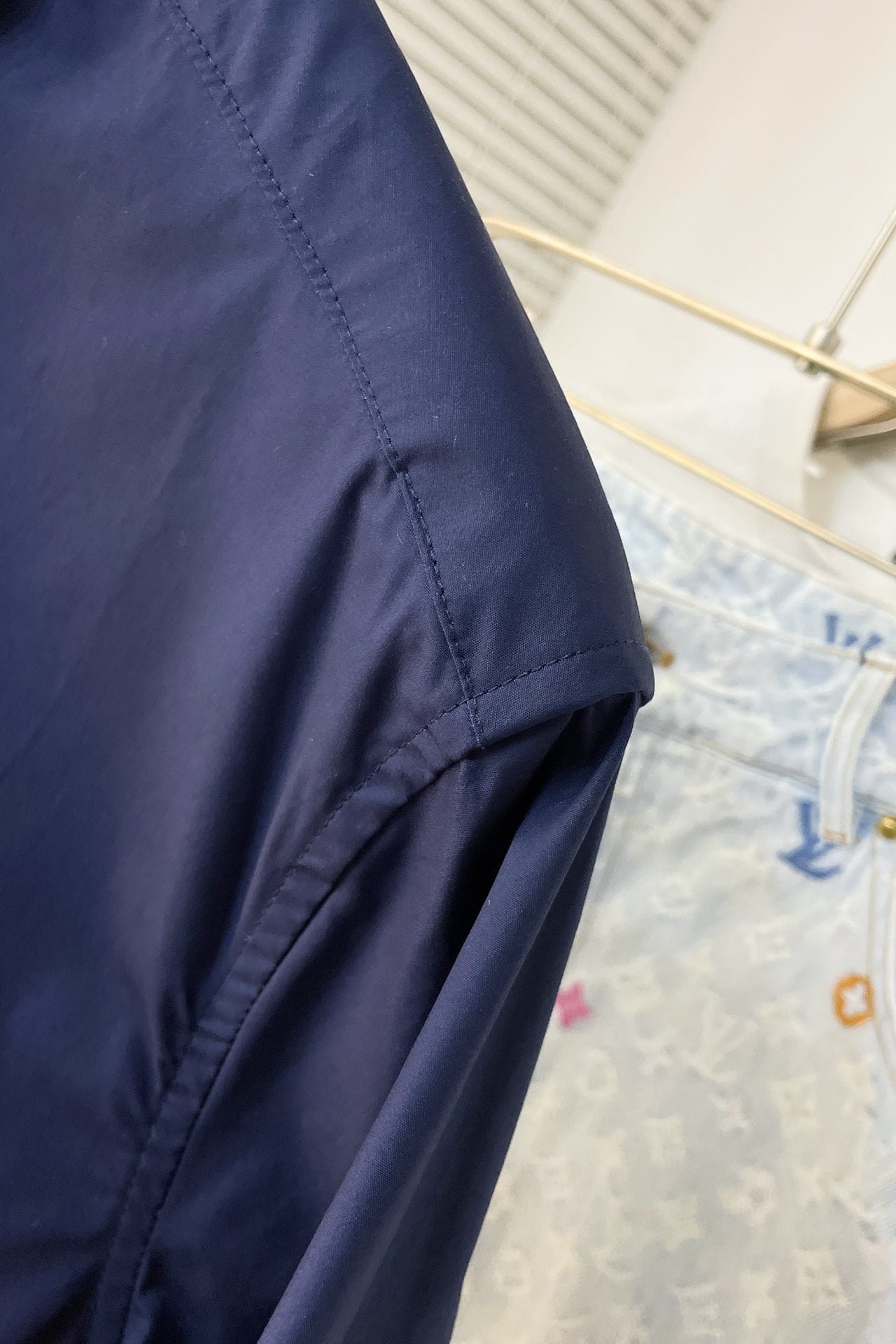 LV Embroidered Long-Sleeved Cotton Shirt