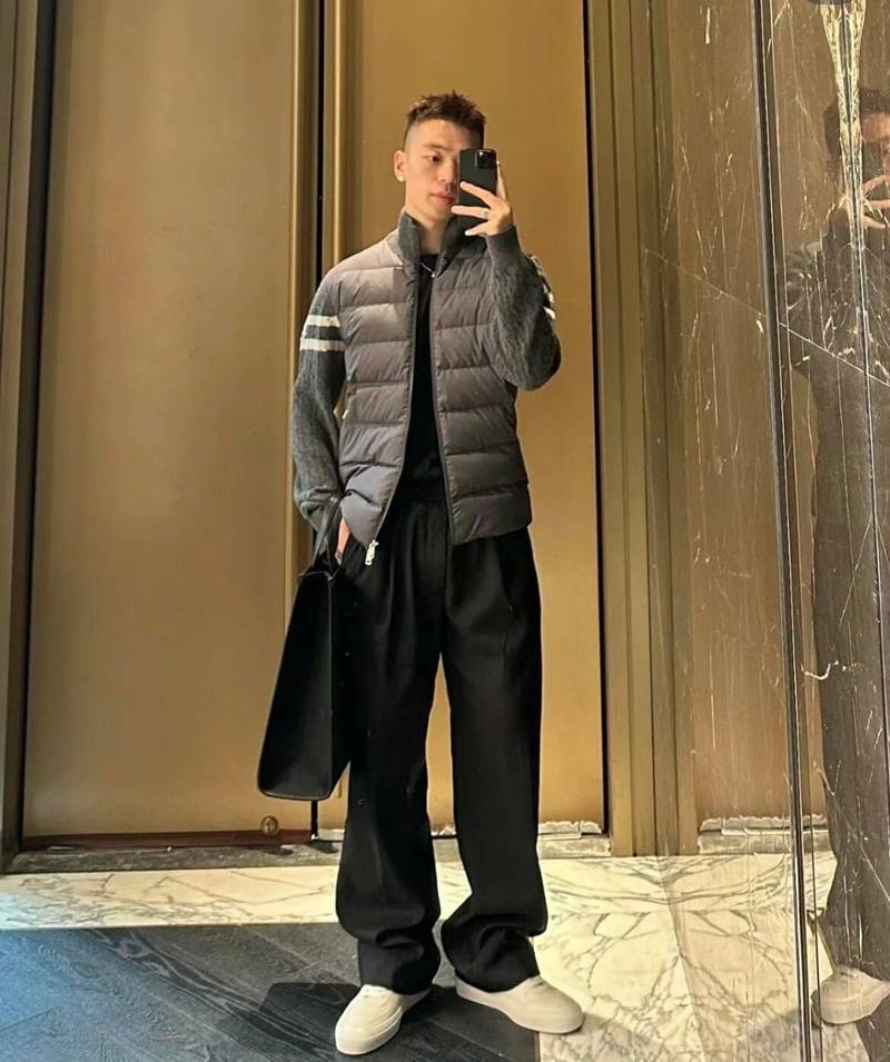 Padded Wool Zip-Up Cardigan