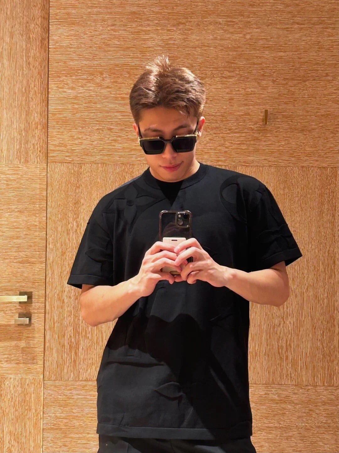 Monogram Short-Sleeved Cotton Crewneck