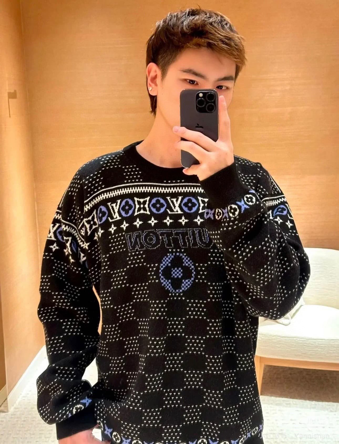 Jacquard Wool Pullover