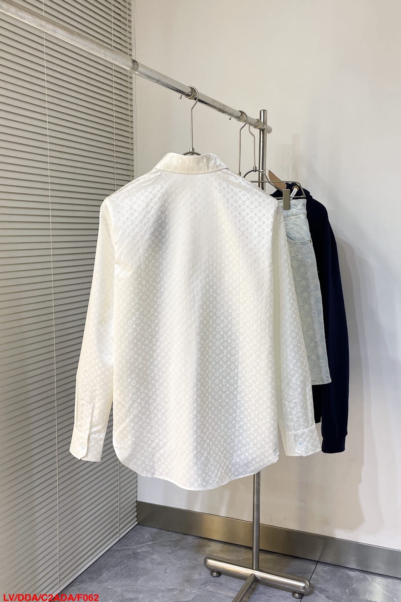 LV Monogram Long-Sleeved Silk Shirt