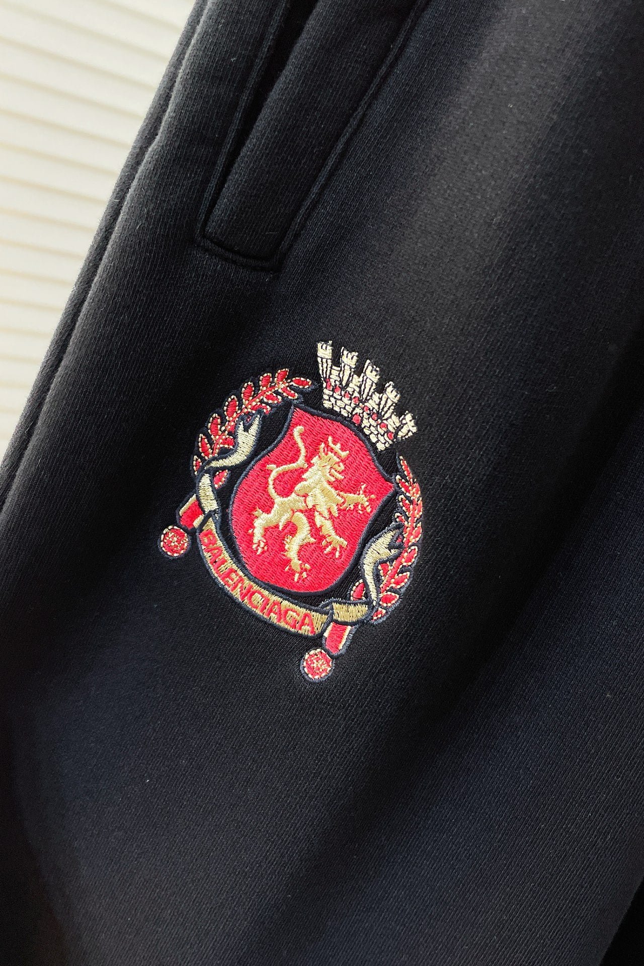 Balenciaga Soccer Baggy Sweatpants in black and white medium fleece