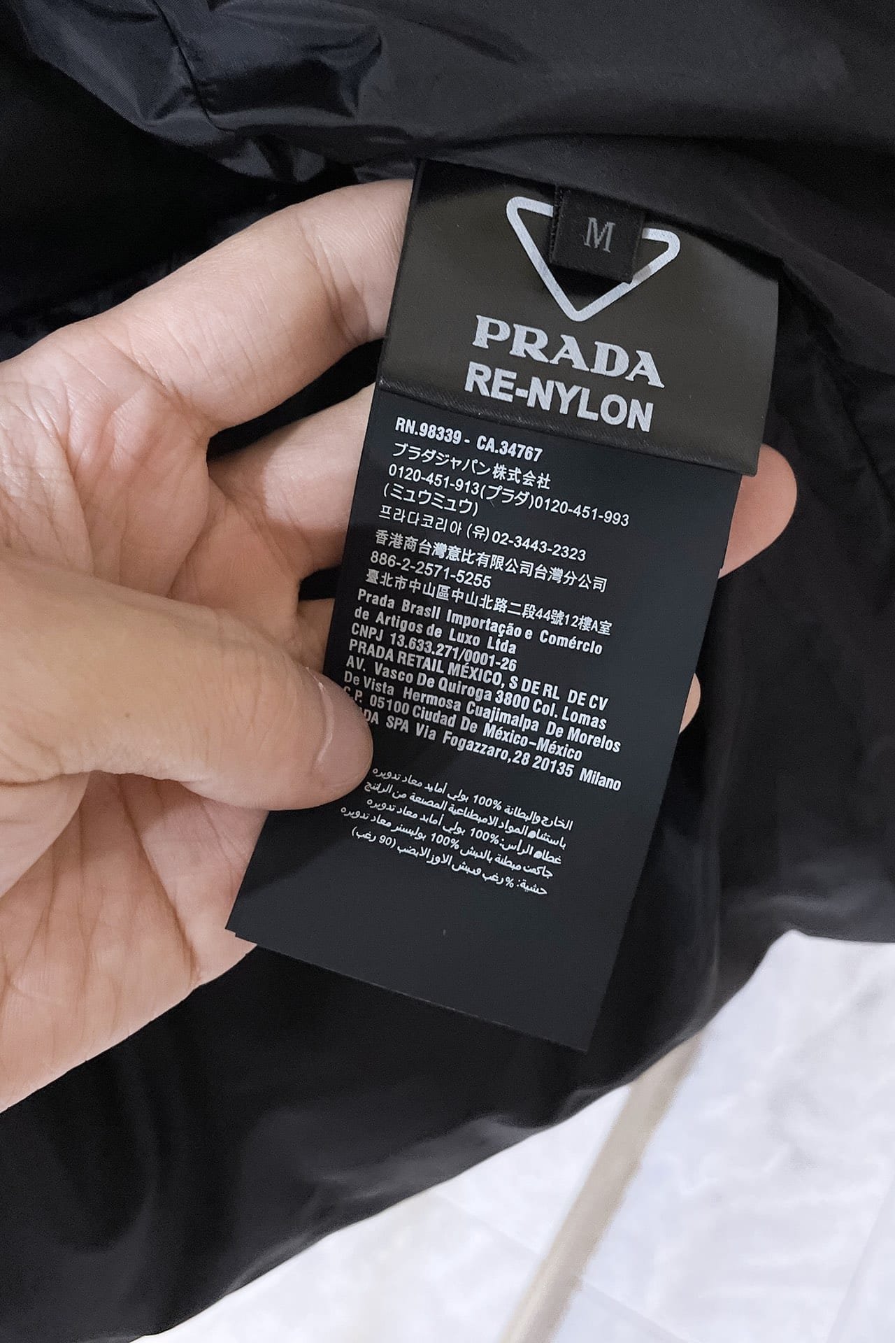 Cropped Re-Nylon down jacket