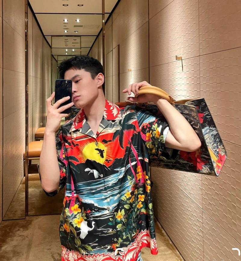 LV Printed Short-Sleeved Cotton Shirt