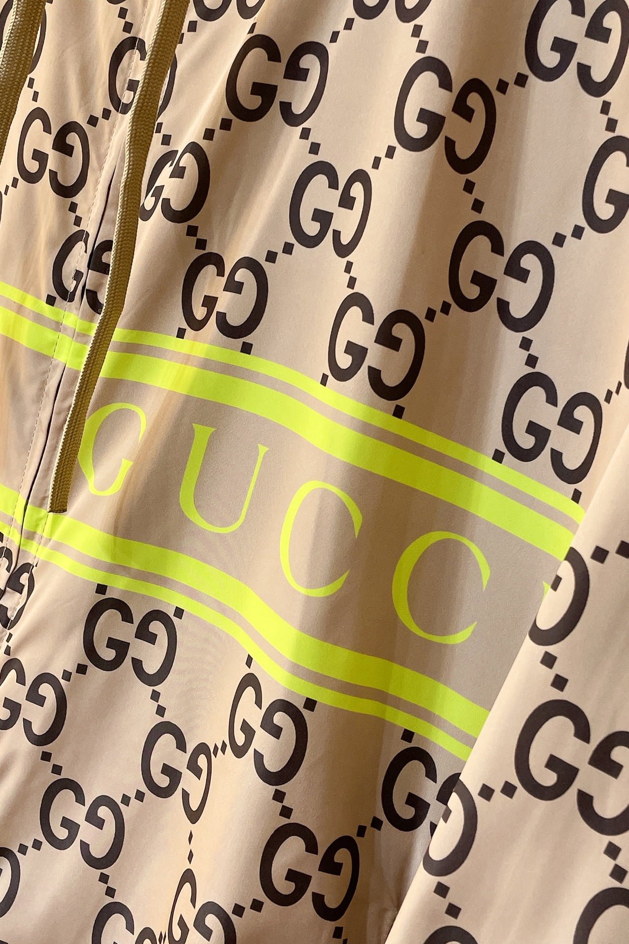 Gucci light nylon GG print hooded jacket+shorts