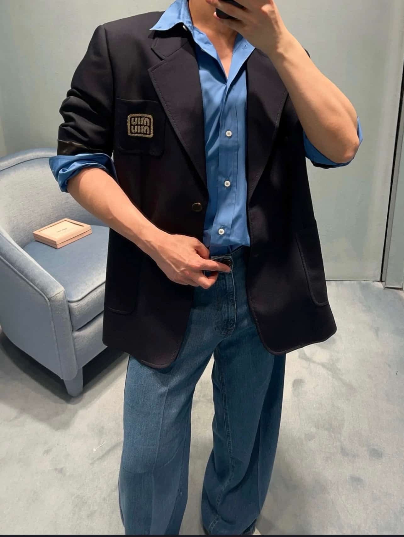 Single-breasted mohair jacket