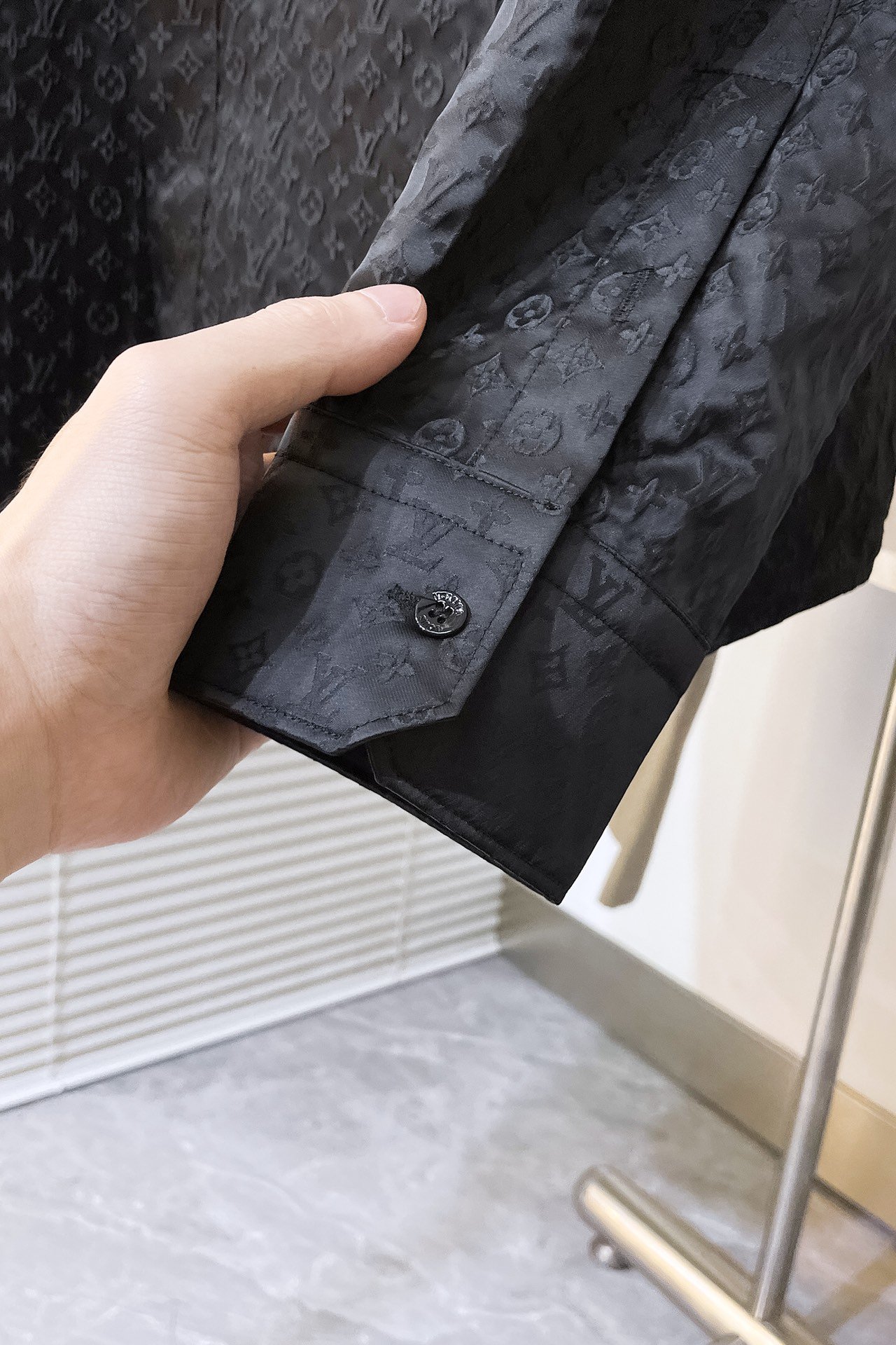 Monogram Long-Sleeved Silk Shirt