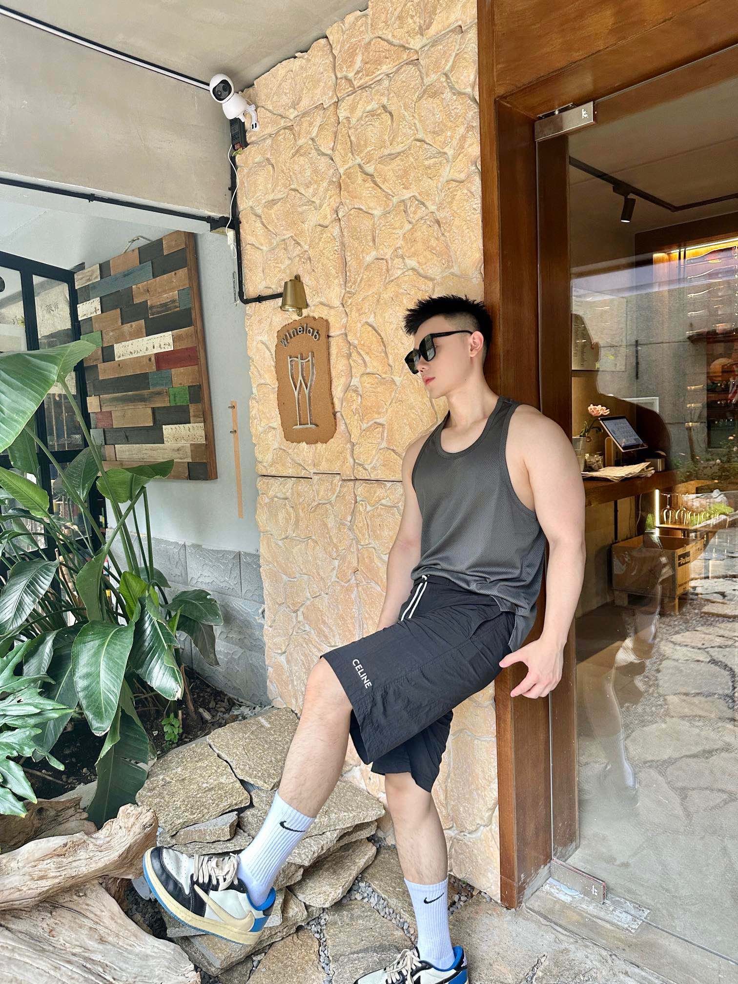 Celine swim shorts in nylon black