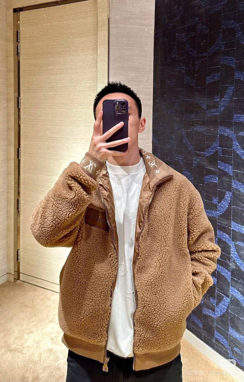 Leather Patch Fleece Blouson