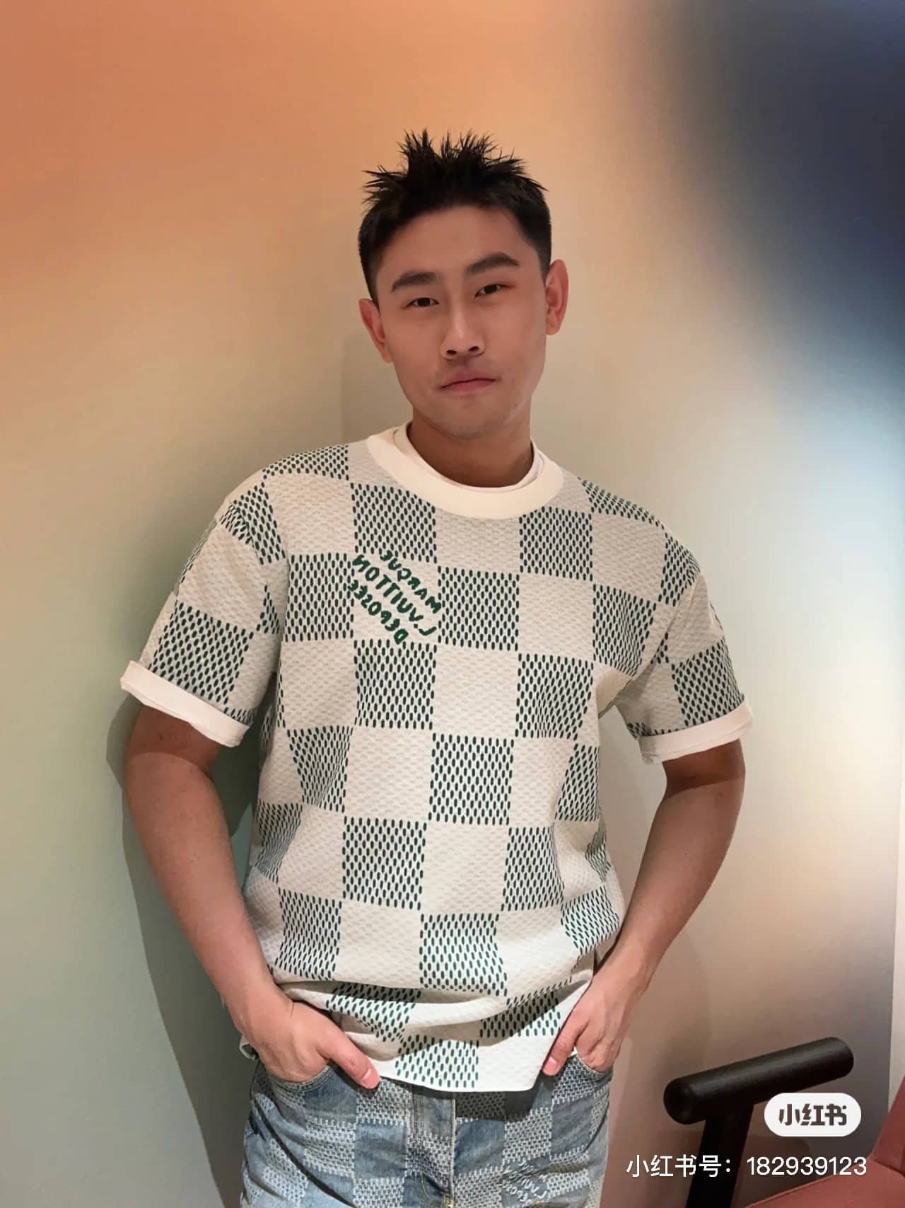 LV Damier Knitted Short-Sleeved Crewneck