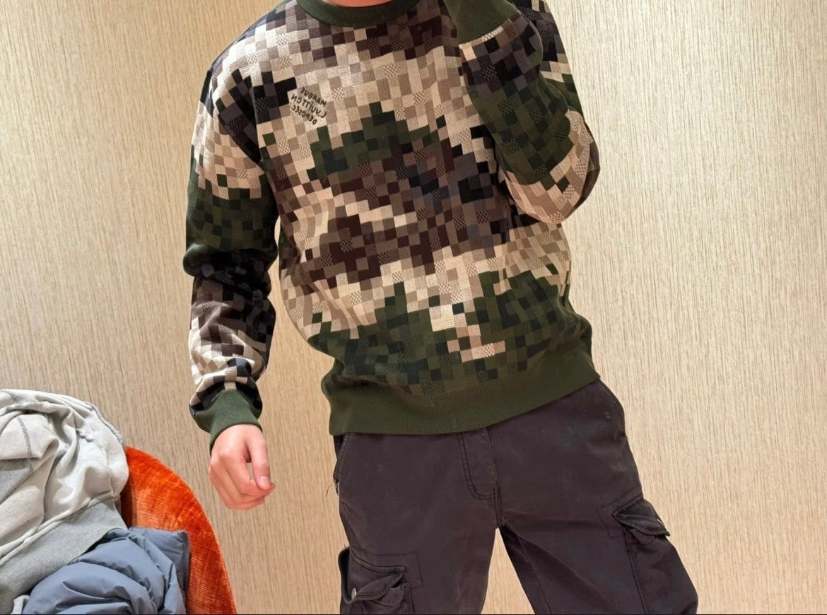 Damier Cotton Jacquard Pullover