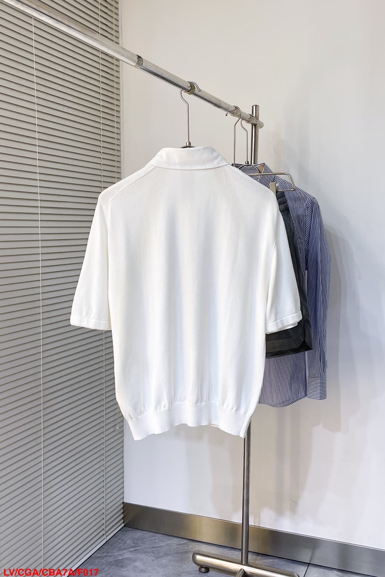 LV Embroidered Short-Sleeved Cotton Blend Polo Shirt