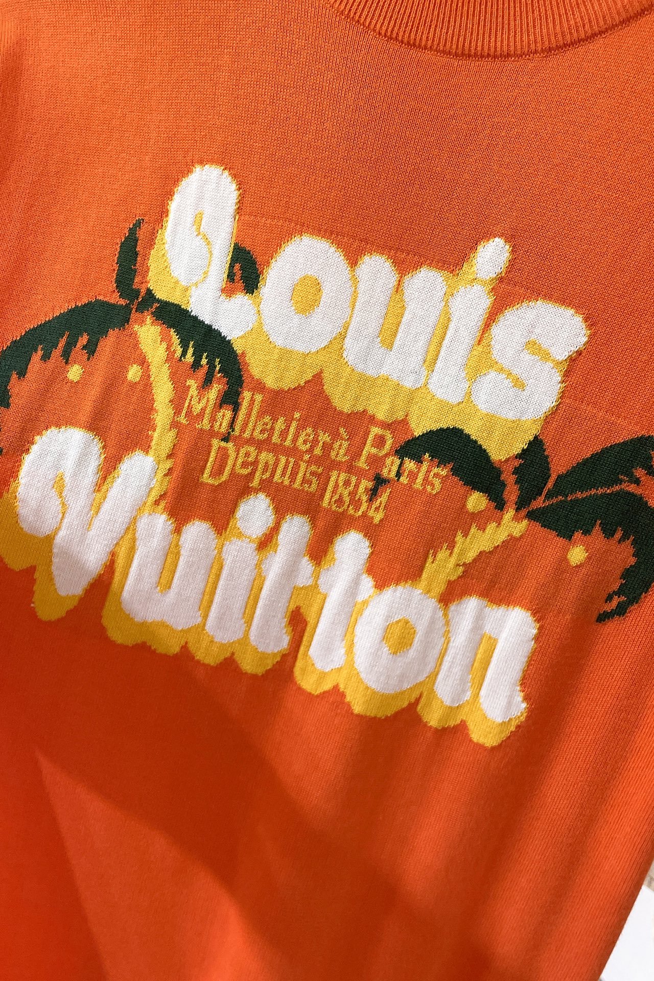 LV Short-Sleeved Cotton Crewneck