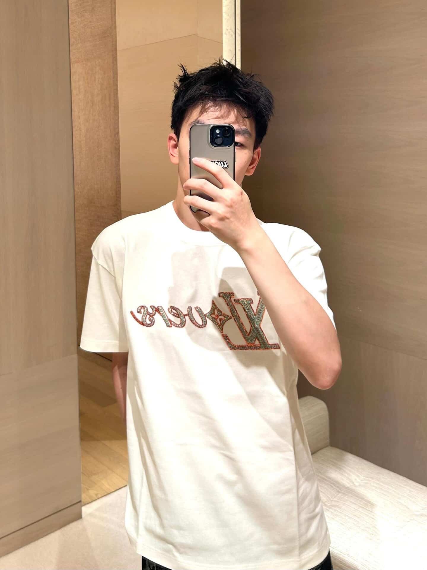 LV Embroidered Short-Sleeved T-Shirt