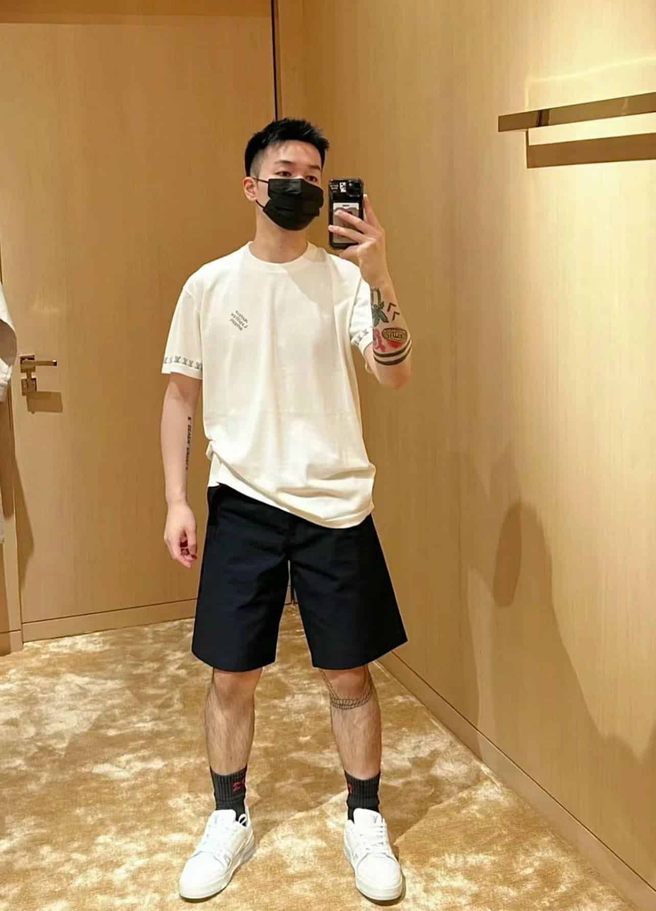 LV Short-Sleeved Cotton Crewneck