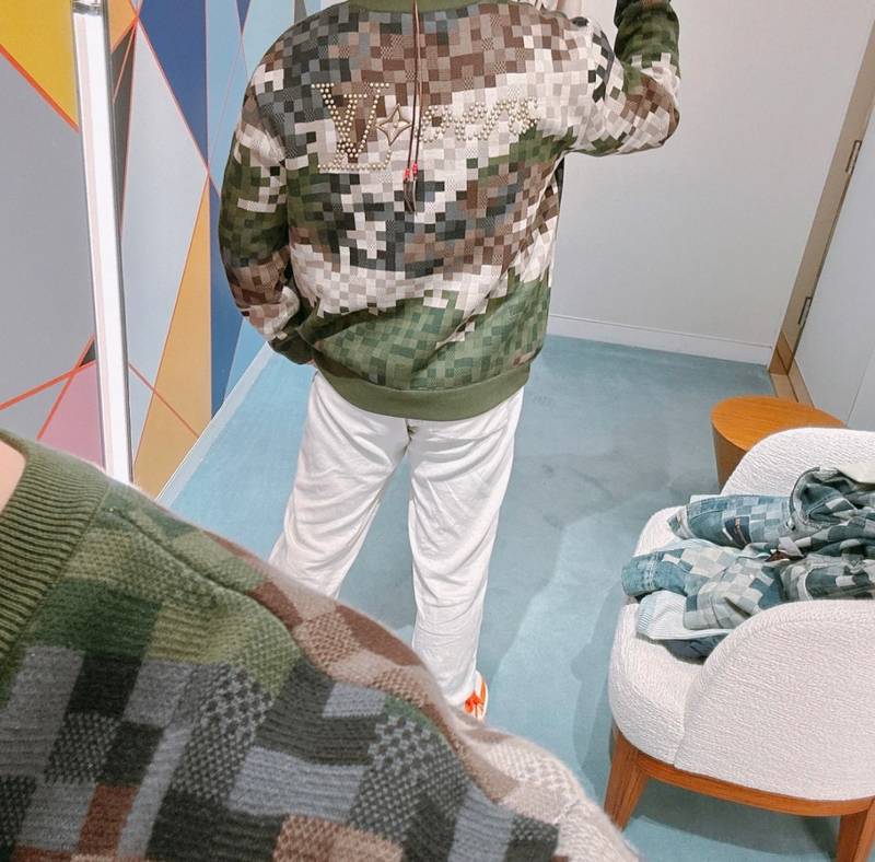 Damier Cotton Jacquard Pullover