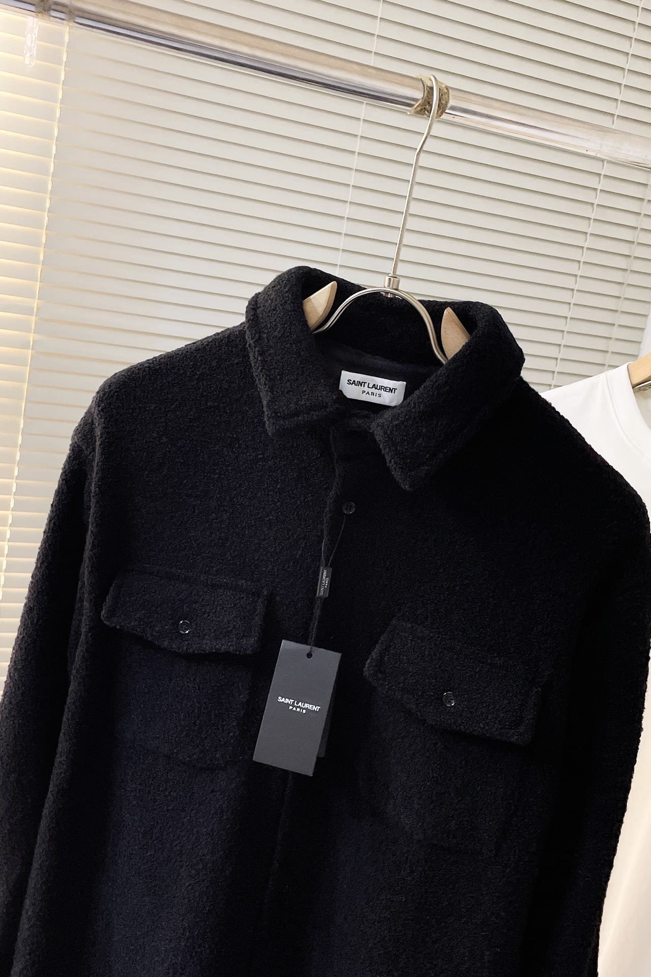 overshirt in cashmere and wool