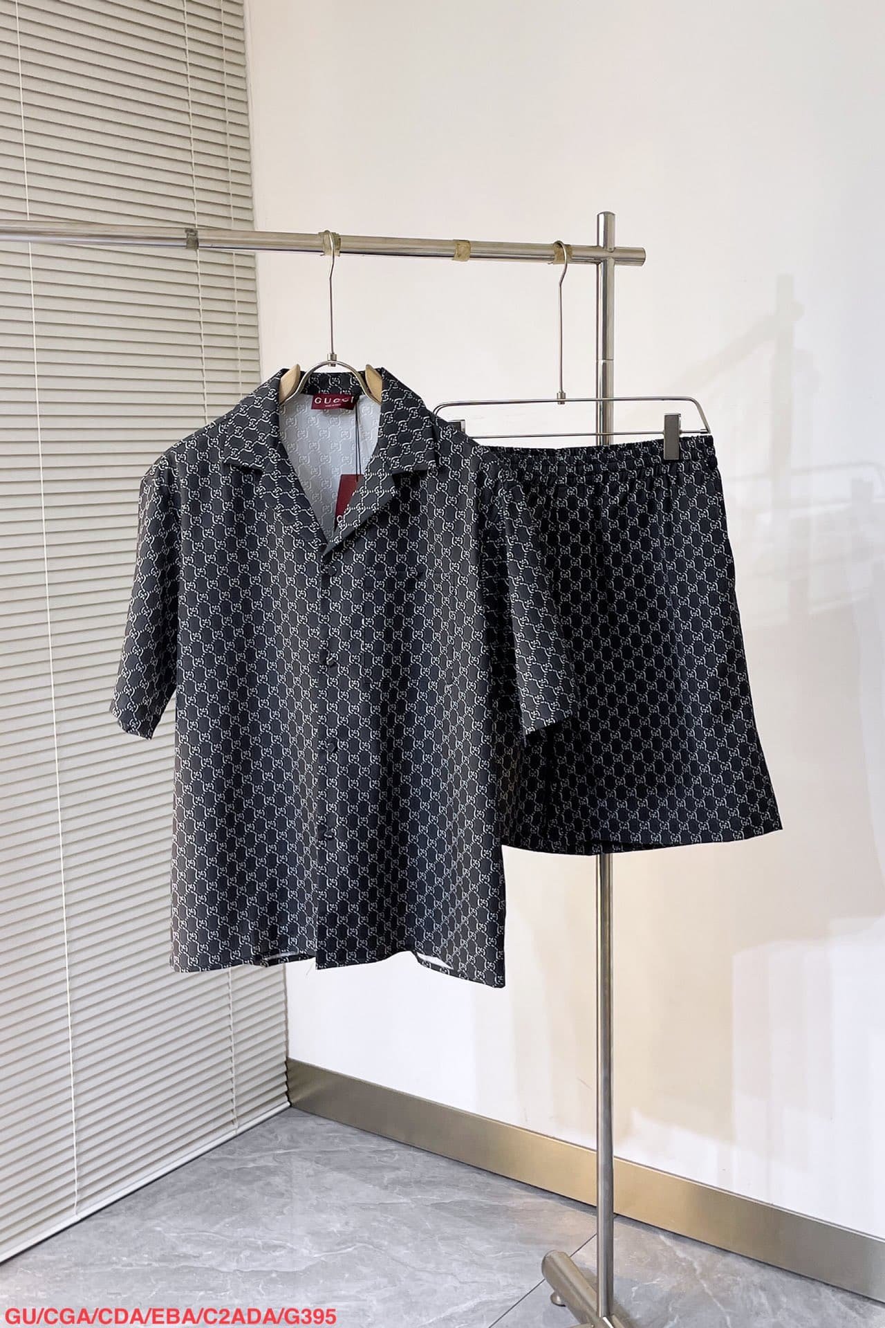 Gucci Silk shirt with GG Shadow+ Shorts
