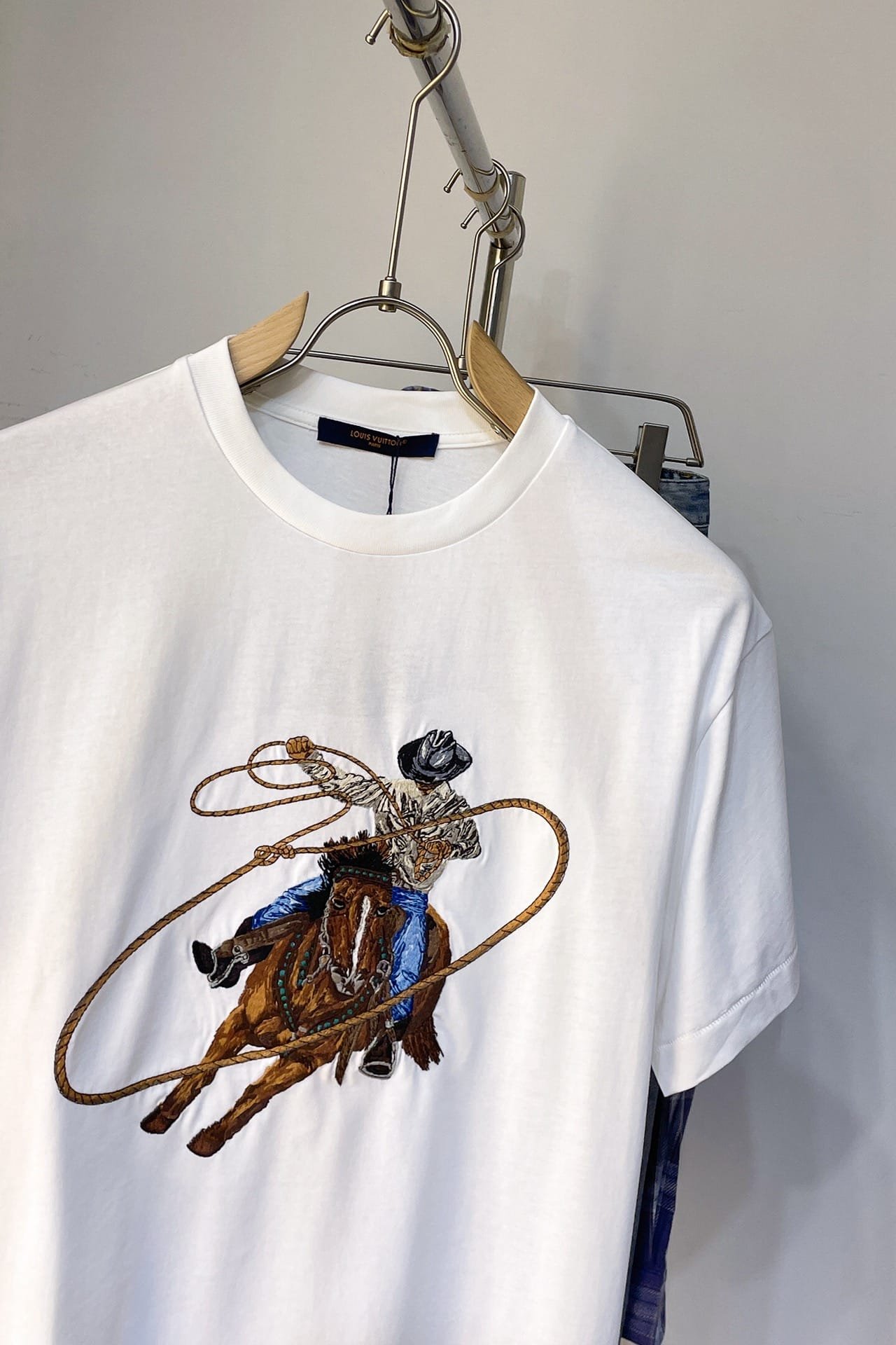 LV Graphic Embroidered Cotton T-Shirt