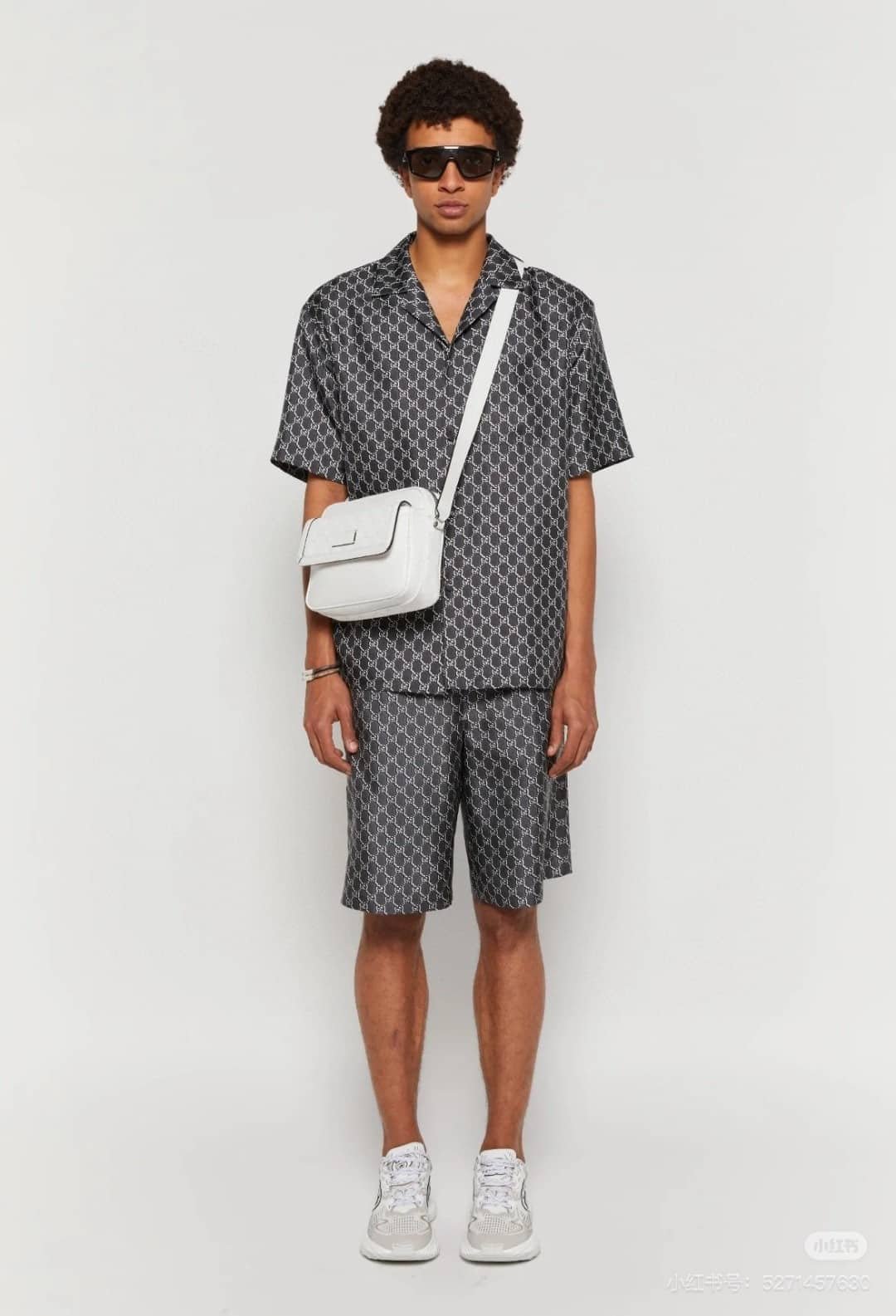 Gucci Silk shirt with GG Shadow+ Shorts
