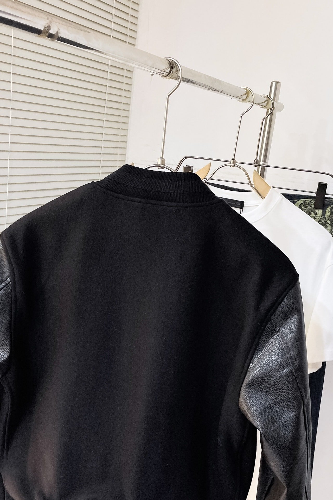Varsity jacket in wool and leather with 4G detail