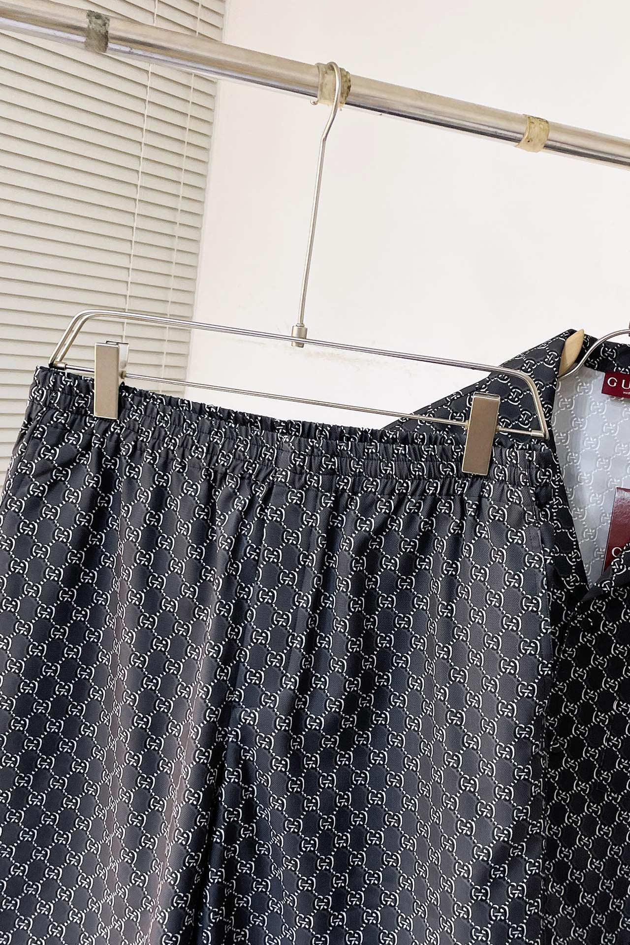 Gucci Silk shirt with GG Shadow+ Shorts
