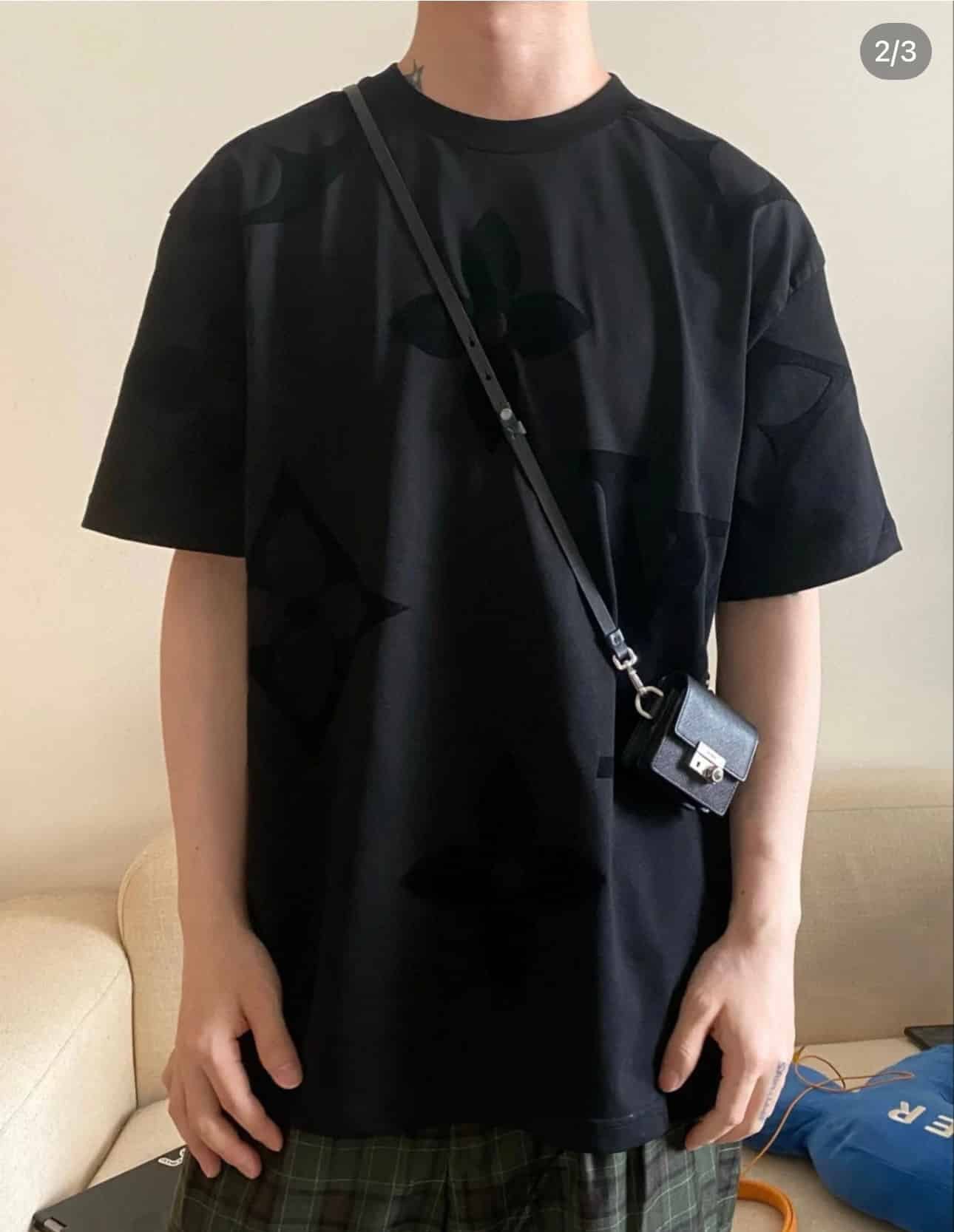 Monogram Short-Sleeved Cotton Crewneck