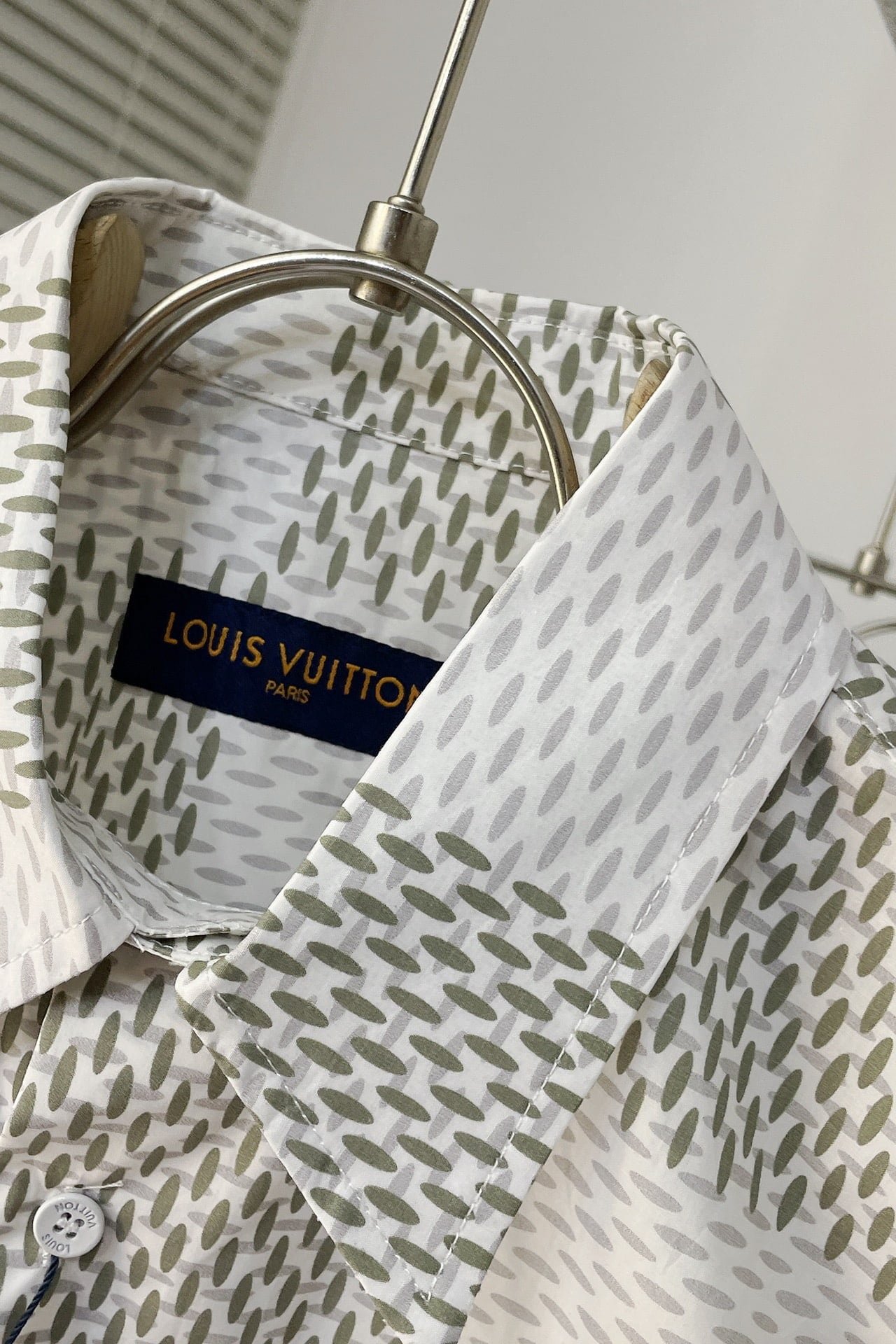 LV Damier Long-Sleeved Classic Cotton Shirt