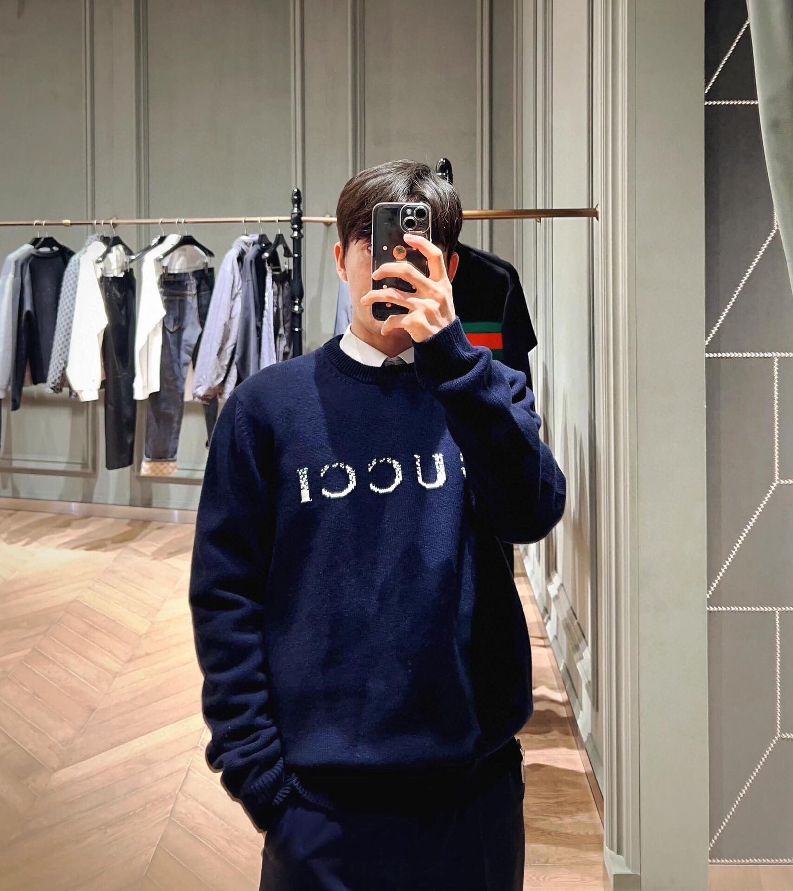 Wool sweater with Gucci intarsia
