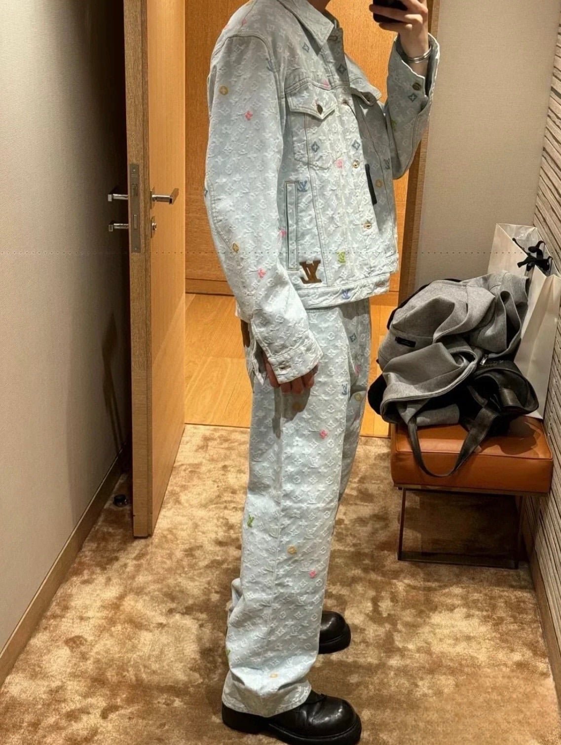 LV Monogram Denim Jacket+Pants