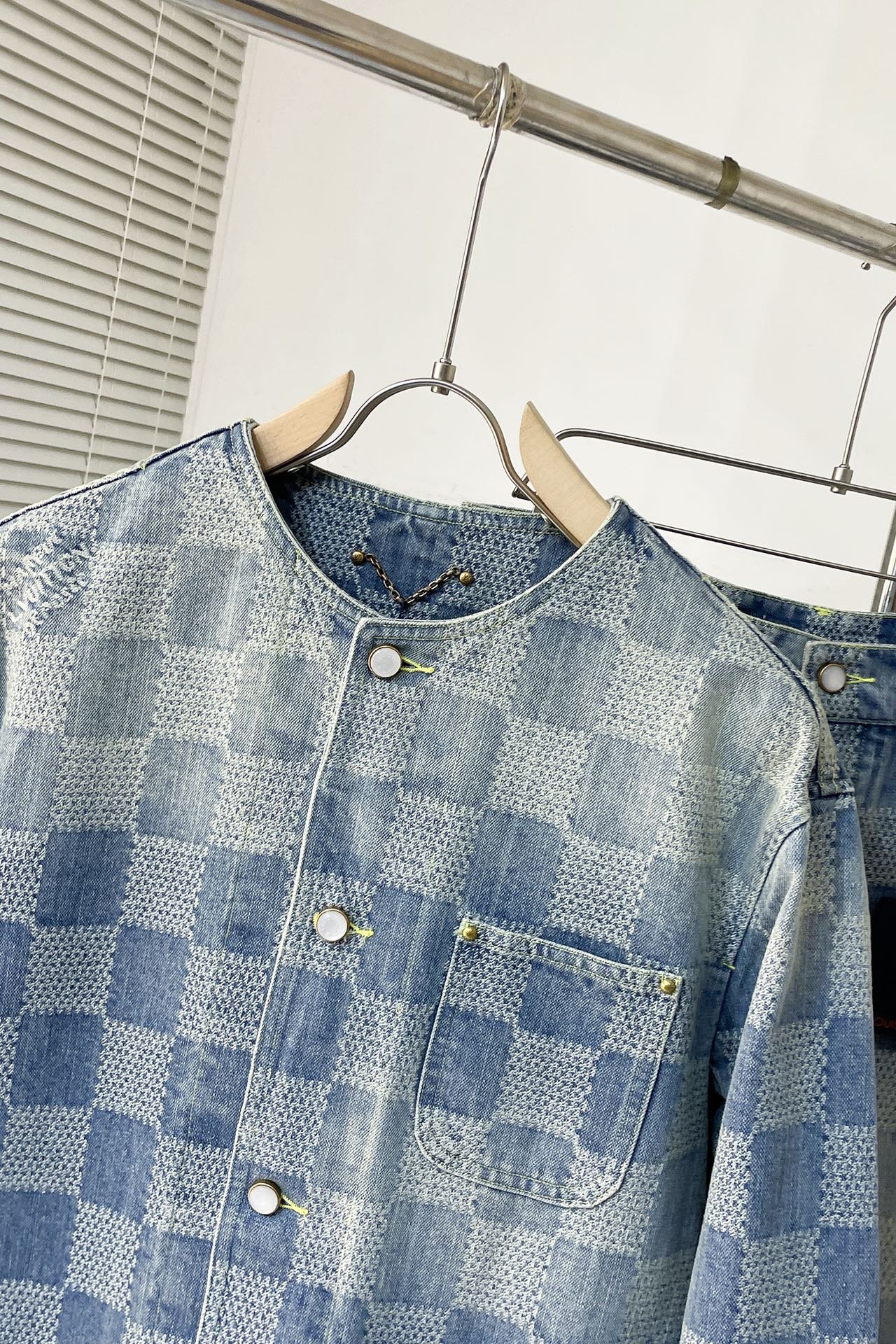 LV Damier Denim Chic Jacket+Damier Bootcut Denim Pants