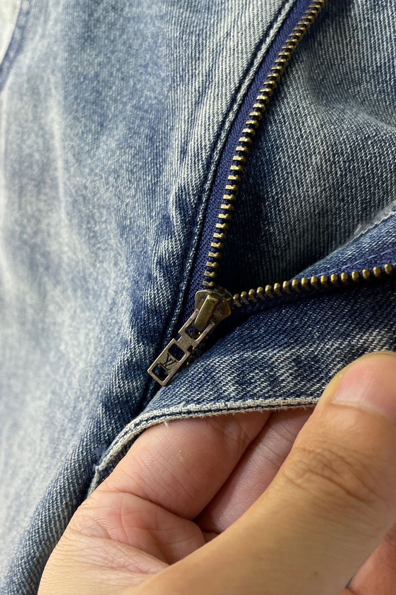 LV Short-Sleeved Denim Workwear Shirt+shorts