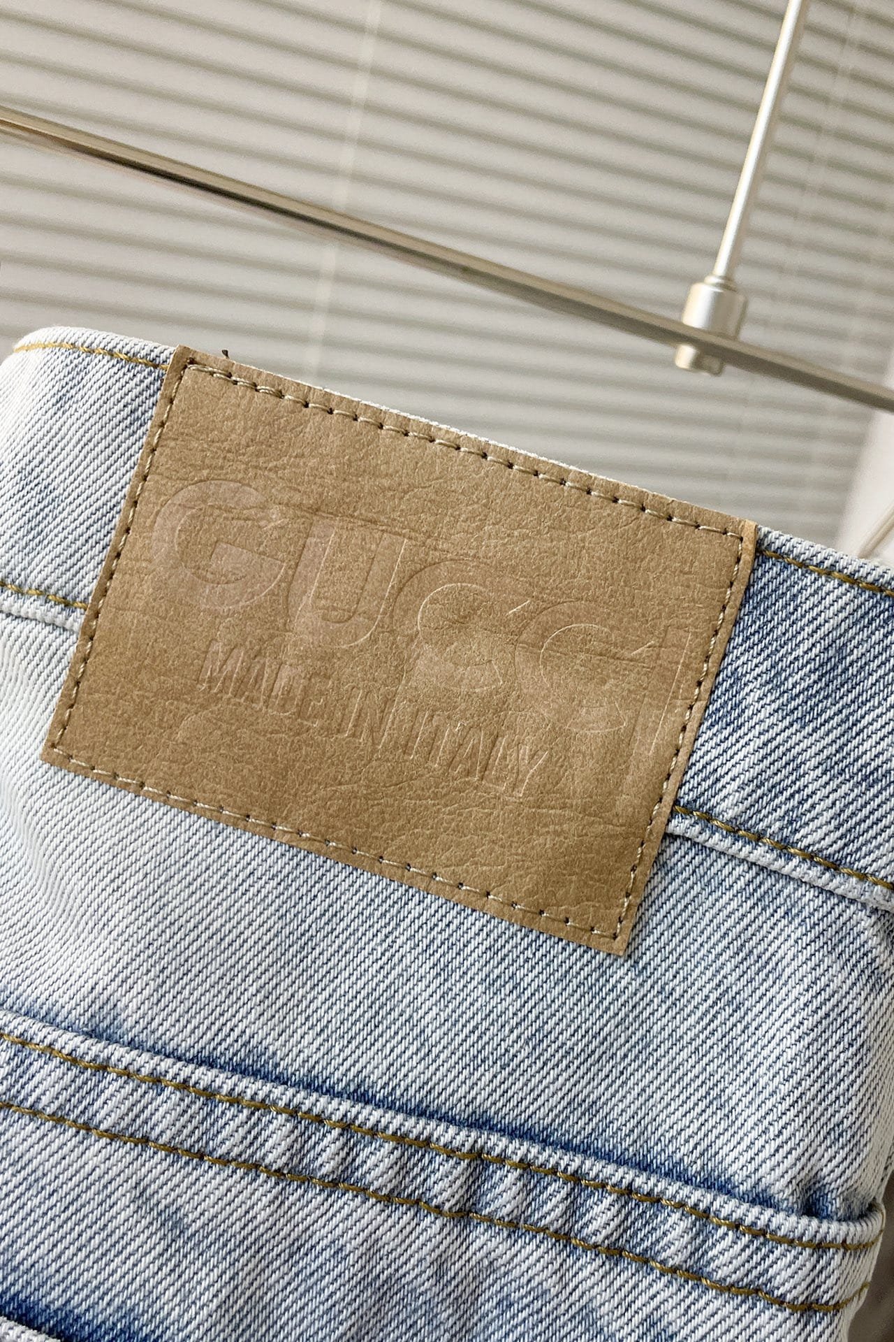 Gucci washed denim pant with gg turn ups