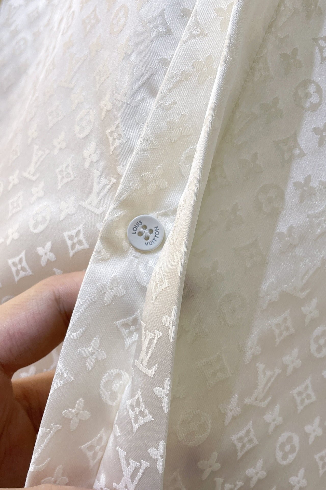 LV Monogram Long-Sleeved Silk Shirt