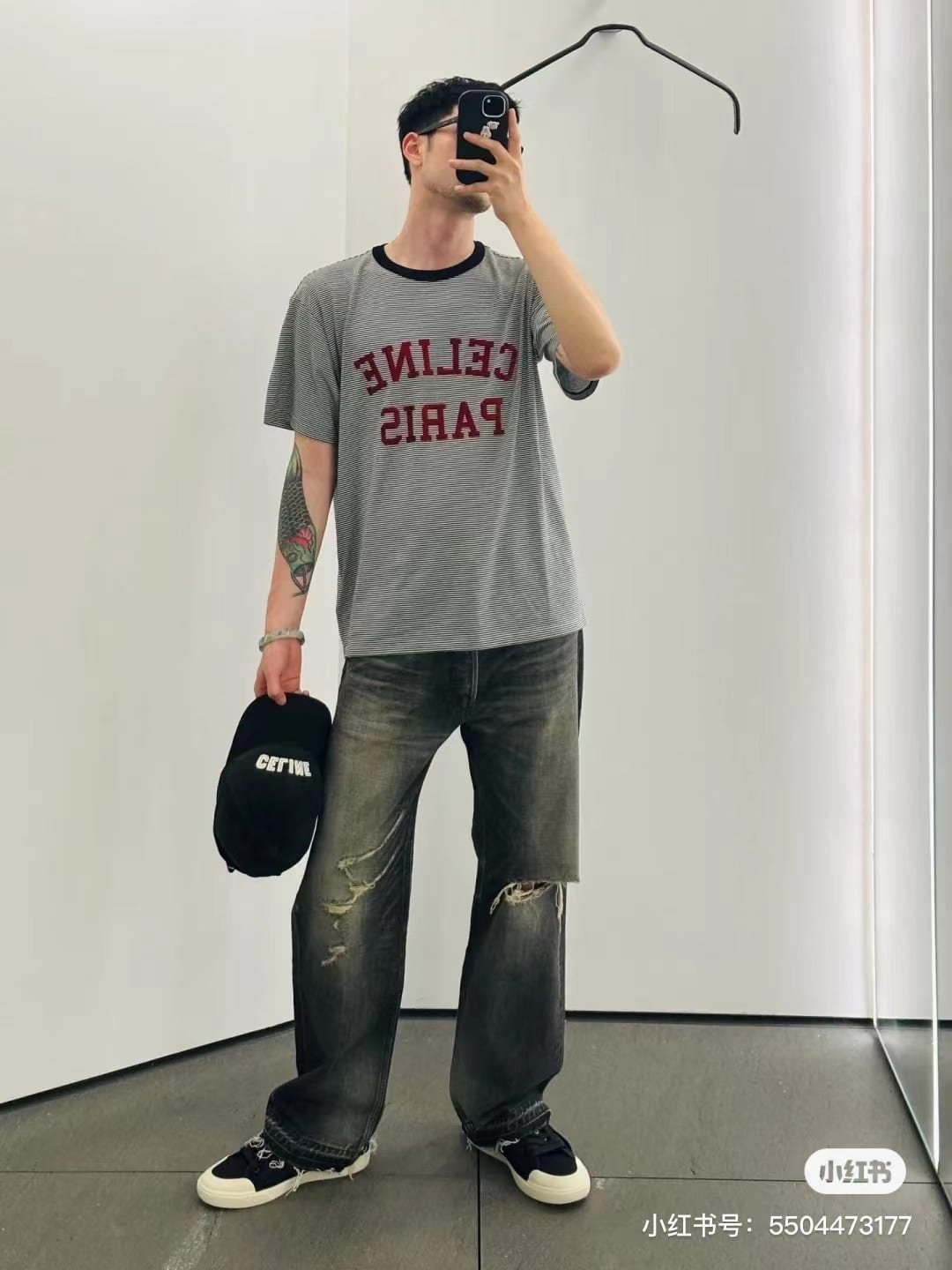 Celine paris loose t-shirt in cotton jersey