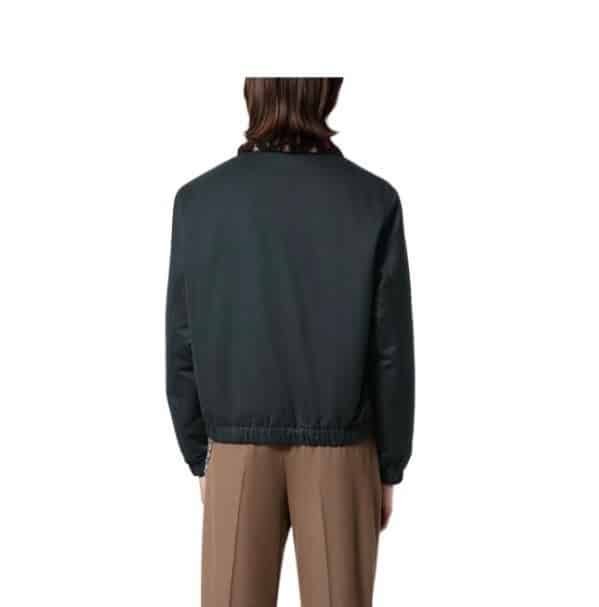 Cotton Aviator Jacket With Monogram Fleece Collar