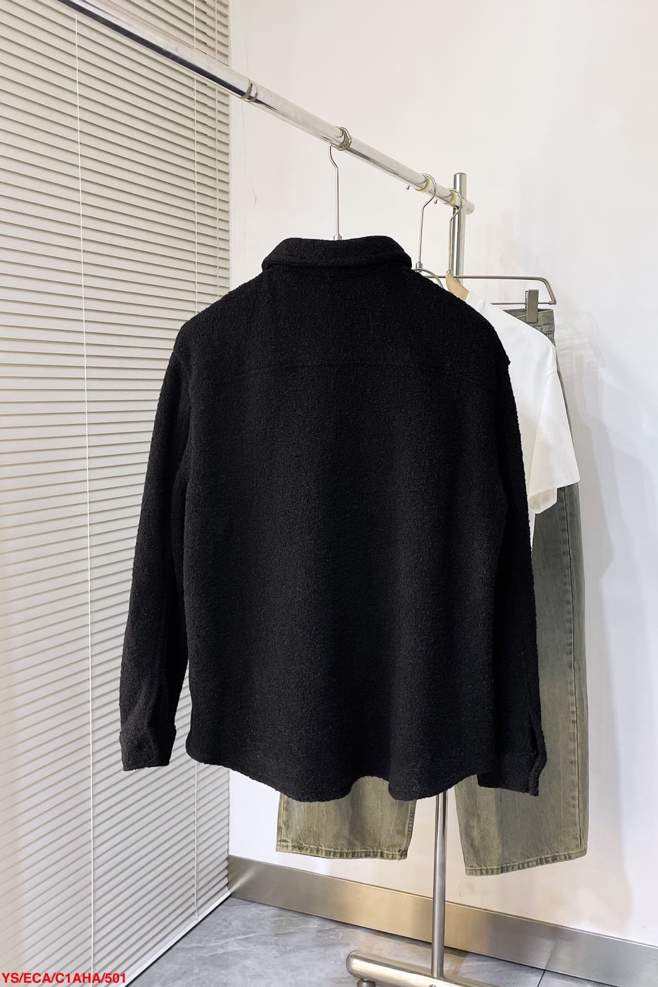 overshirt in cashmere and wool