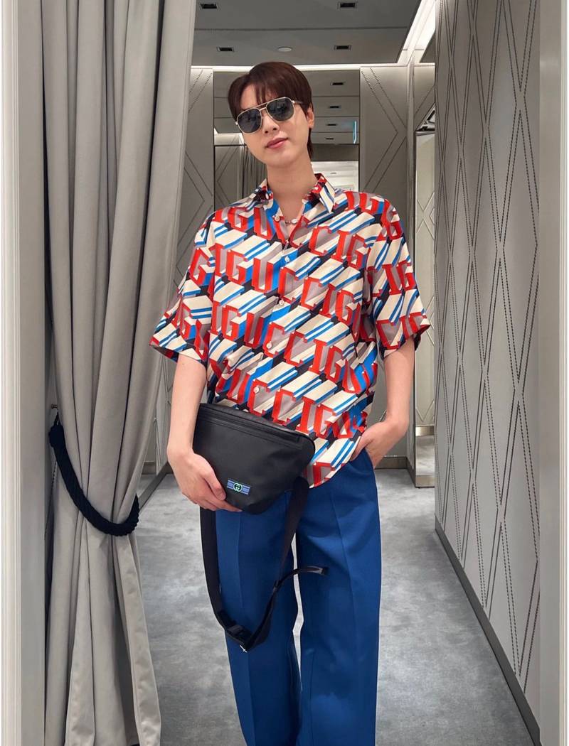 Gucci print shirt+shorts