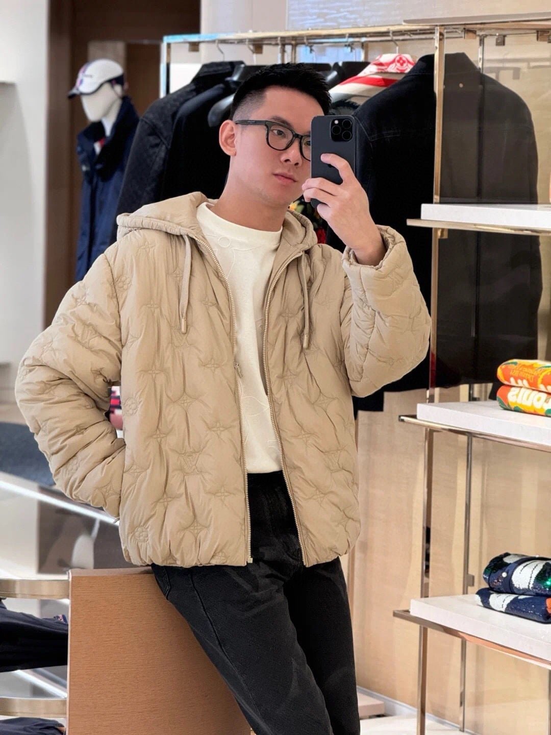 Monogram Quilted Nylon Hooded Blouson