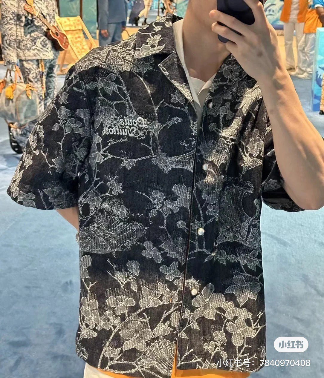 LV Short-Sleeved Denim Shirt+Denim Shorts